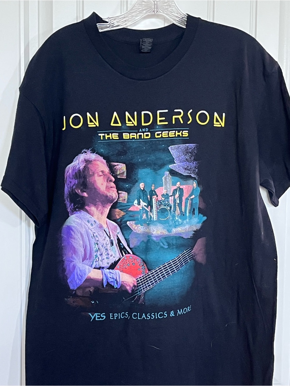 Jon Anderson & Band Geeks Black Concert 2024 Tour Tee Shirt Large NEW -